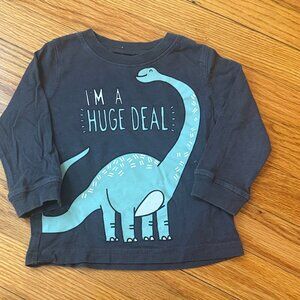 Carter's 12M "I'm A Huge Deal" Gray Dino Long Sleeve